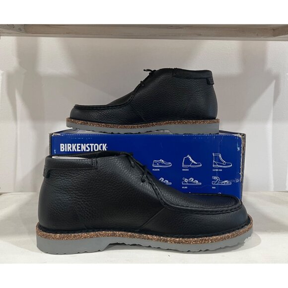 Birkenstock Delano High Moccasin Boot Black Leather Size 42 Chukka - Picture 3 of 5